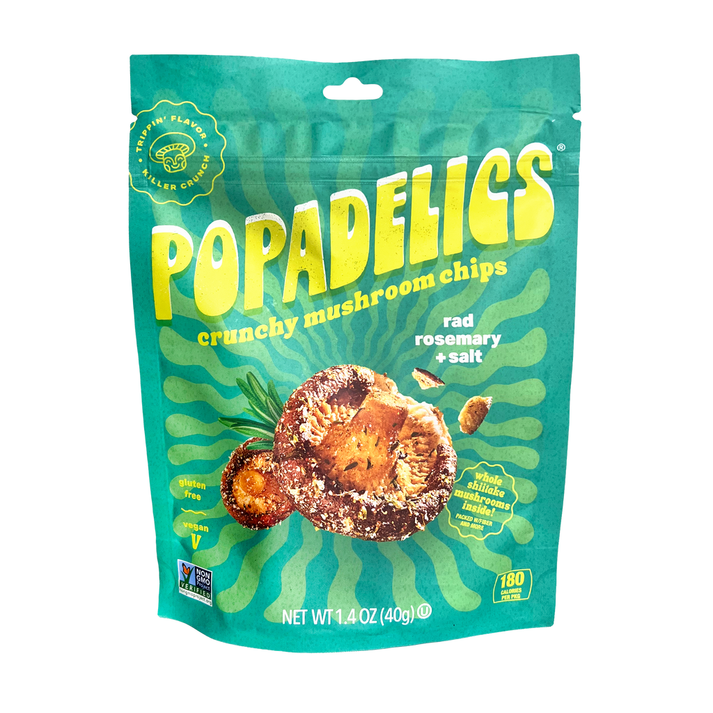 Popadelics Crunchy Mushroom Chips — Variety Pack | All 3 Flavors | 6-Pack