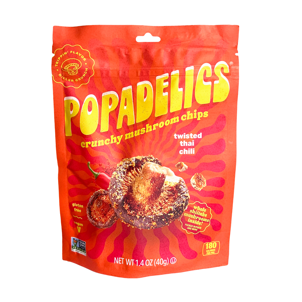 Popadelics Crunchy Mushroom Chips — Variety Pack | All 3 Flavors | 6-Pack