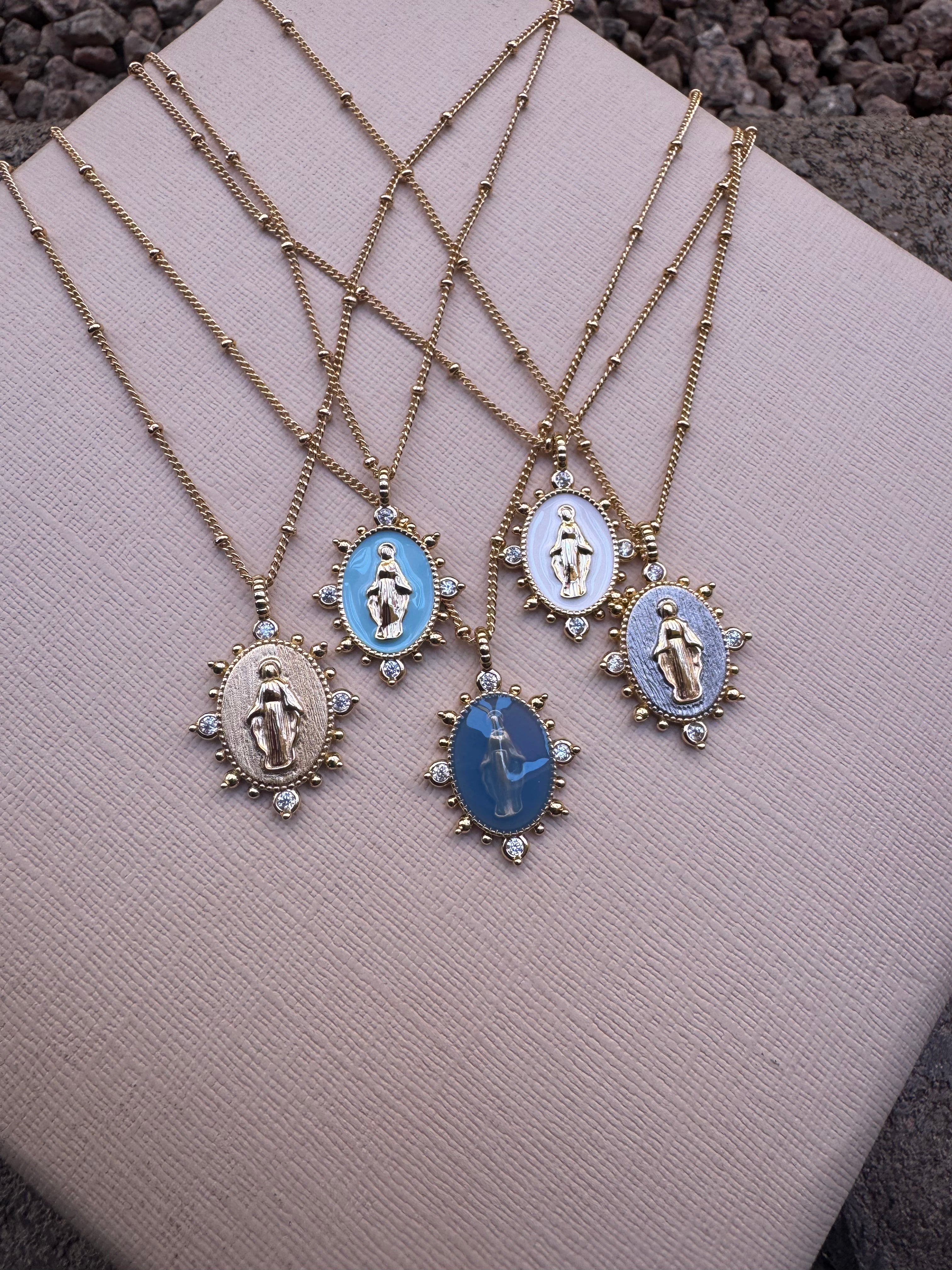 Lady Lourdes Pendant - Aqua