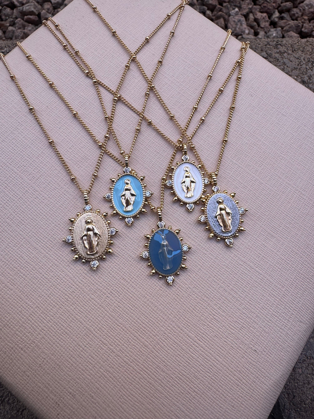 Lady Lourdes Pendant - White