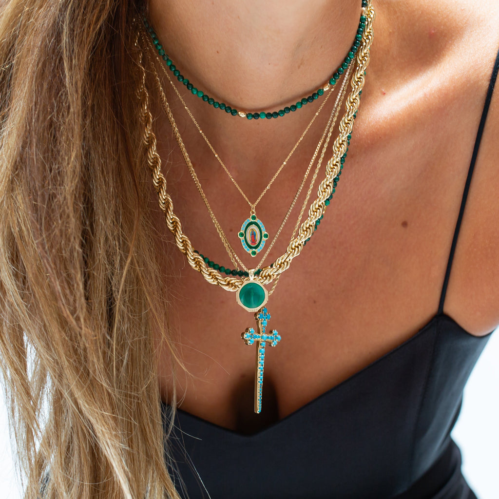 Sofia Pendant Necklace in Seafoam