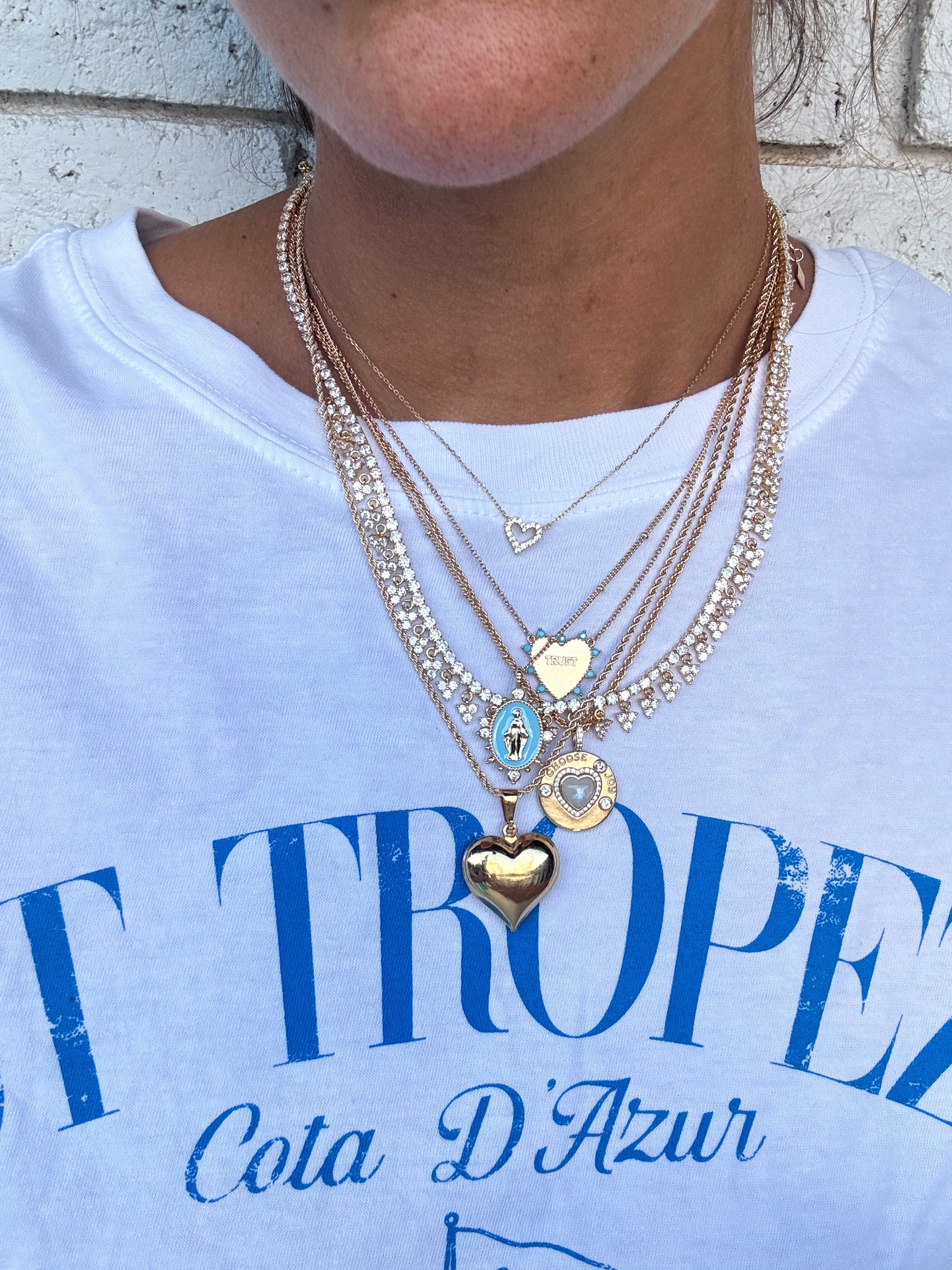 Lady Lourdes Pendant - Aqua