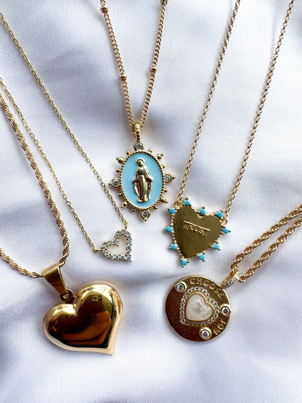 Lady Lourdes Pendant - Aqua