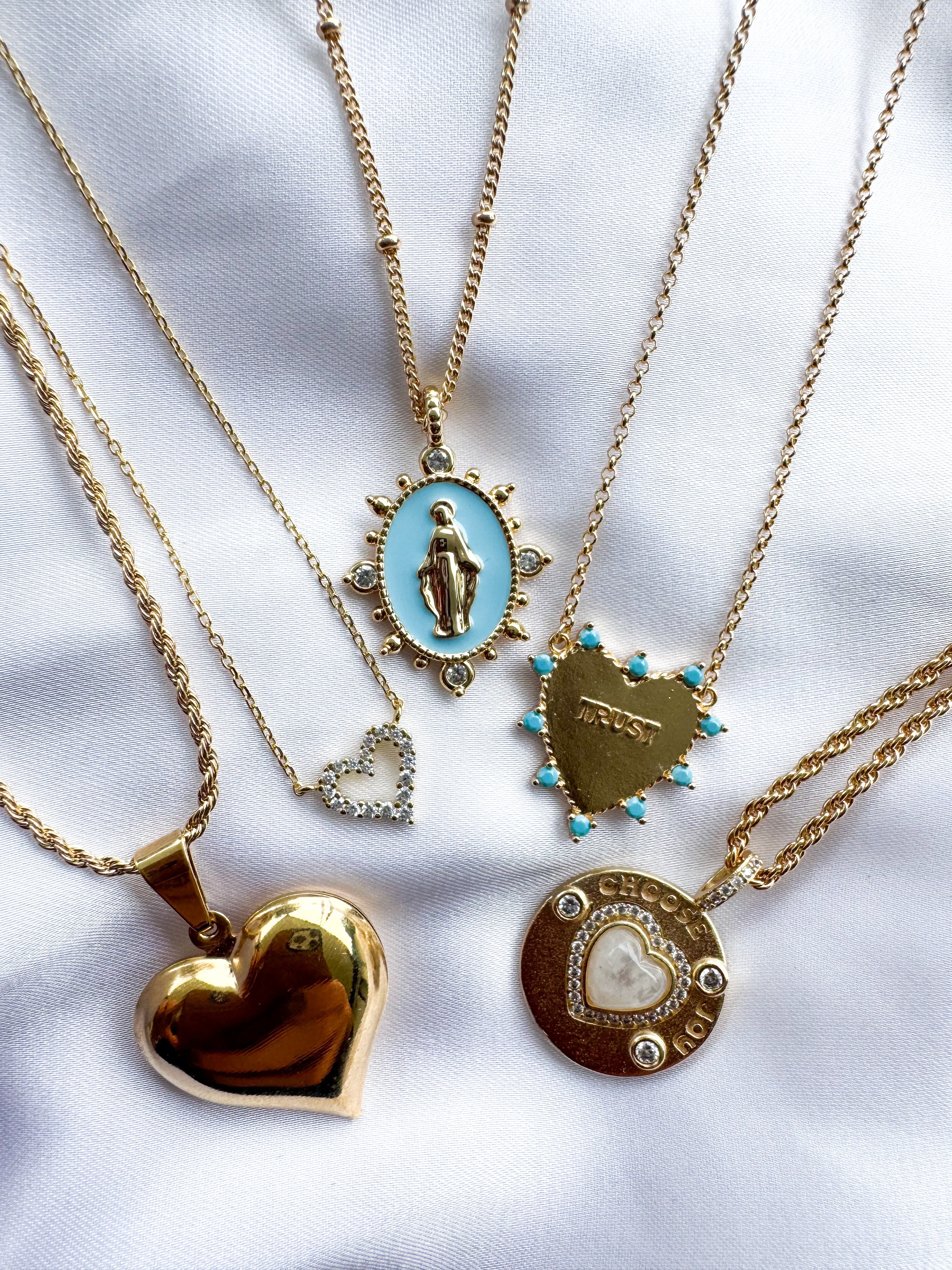 Lady Lourdes Pendant - Aqua