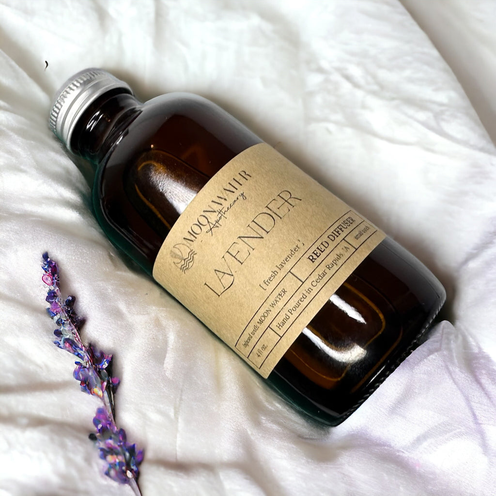 Lavender - REED DIFFUSER, Calming Aromatherapy Scent -- by Moon Water Apothecary!