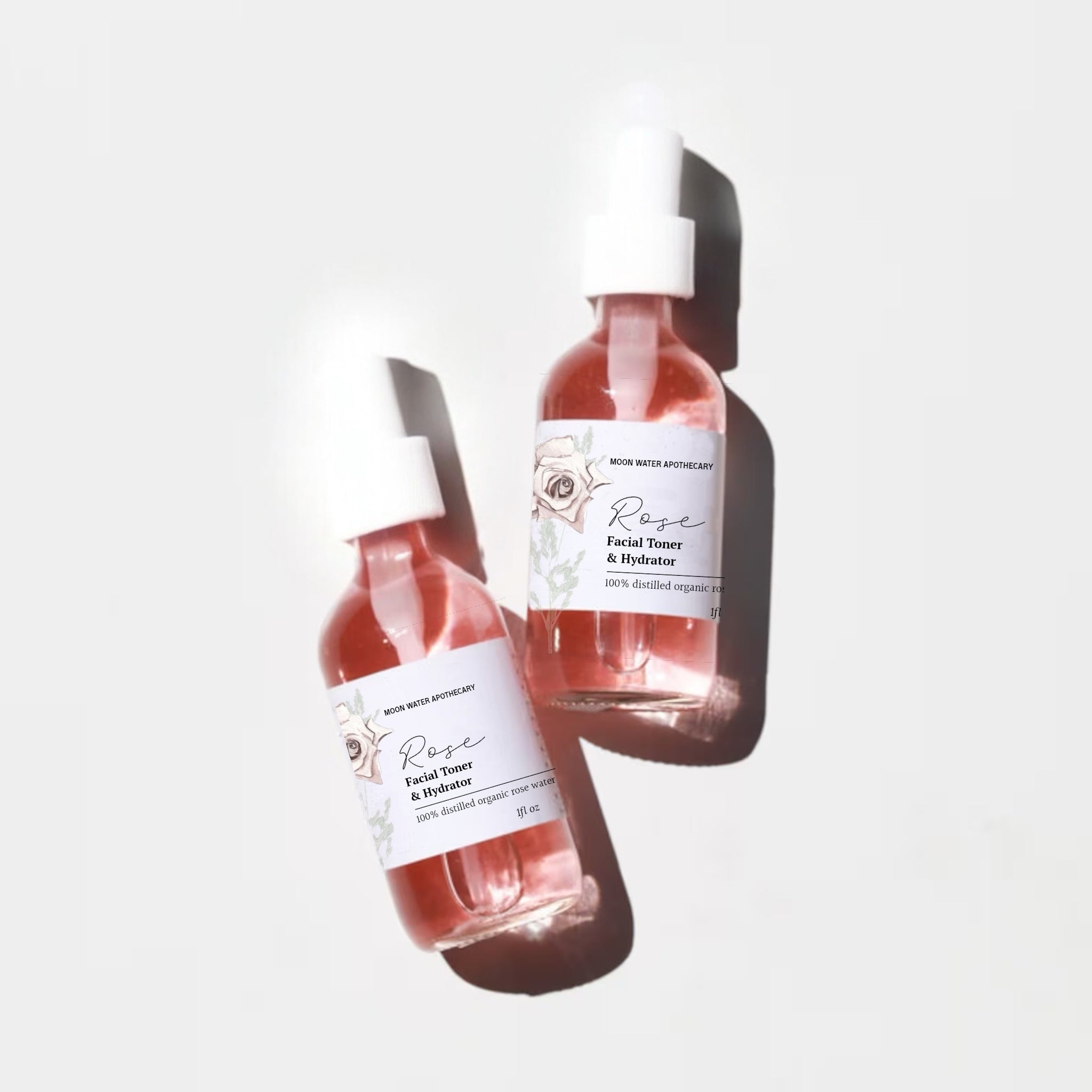 Handcrafted Rose Water Facial Toner, ALL Skin Types -- Organic Soothing, Hydrating Skin Care -- by Moon Water Apothecary!