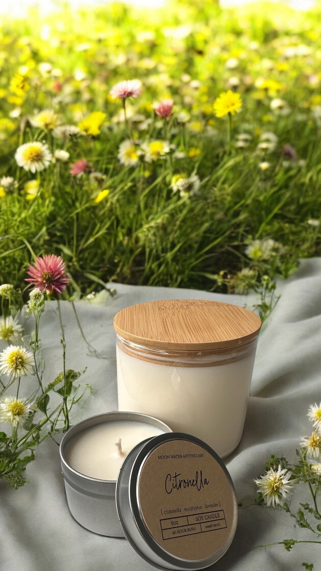 Citronella Candle – 16 oz 3-Wick Outdoor Mosquito Repellent with Essential Oils -- by Moon Water Apothecary!