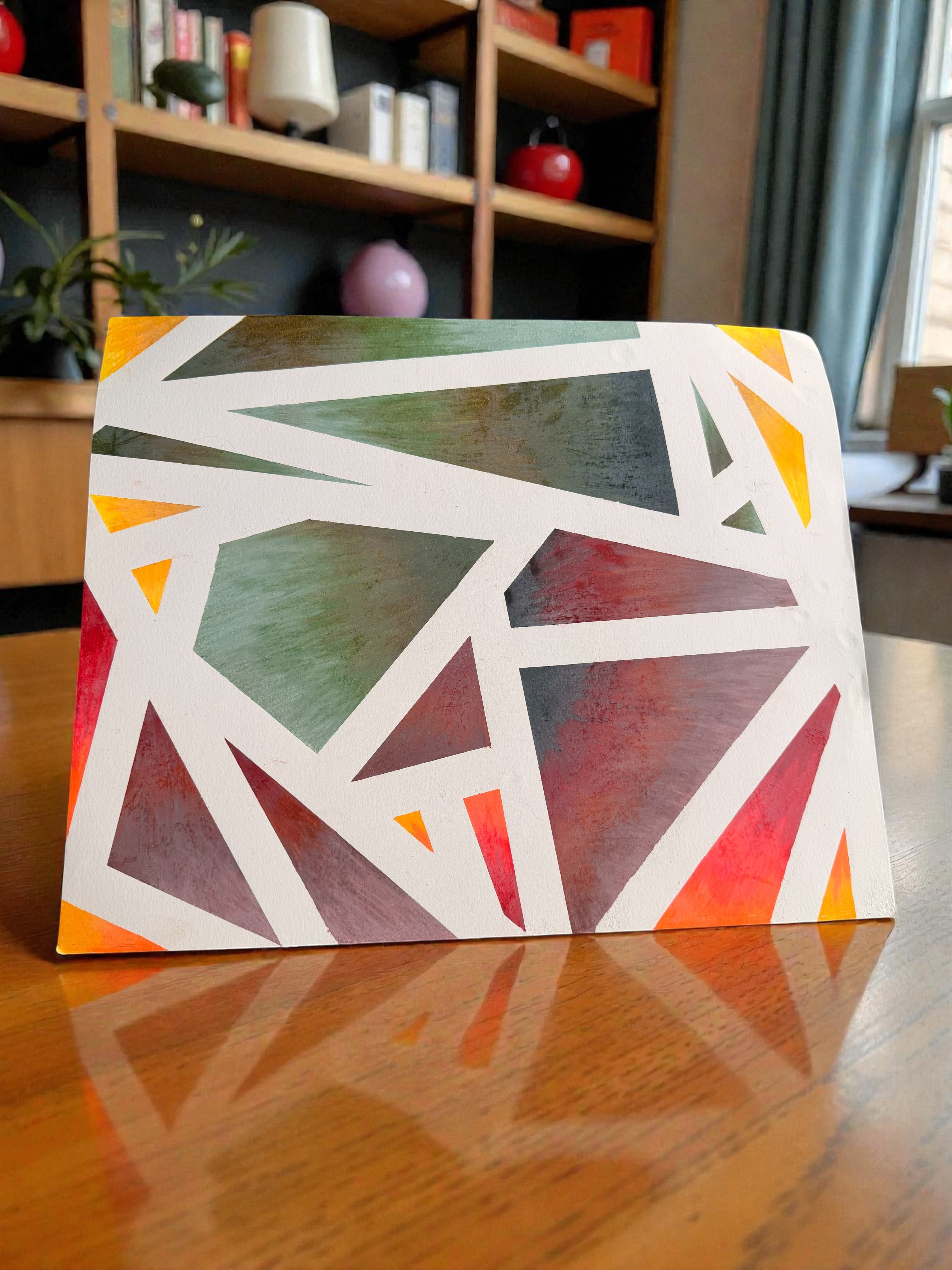 Geometric Colored Pencil Drawing 17x14 - Original