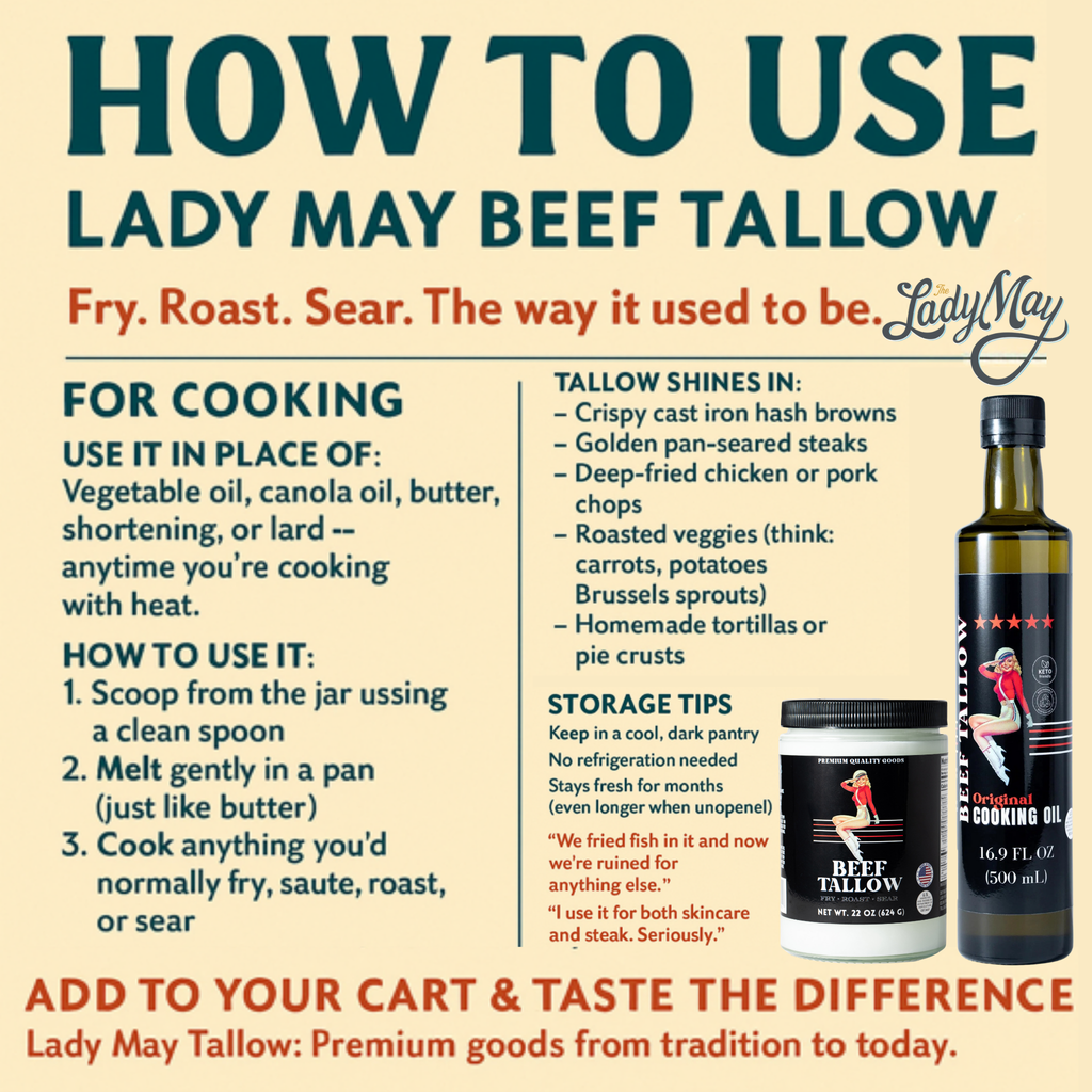 Premium Grass-Fed Beef Tallow Cooking Oil - Restaurant-Proven | Choose Your Flavor
