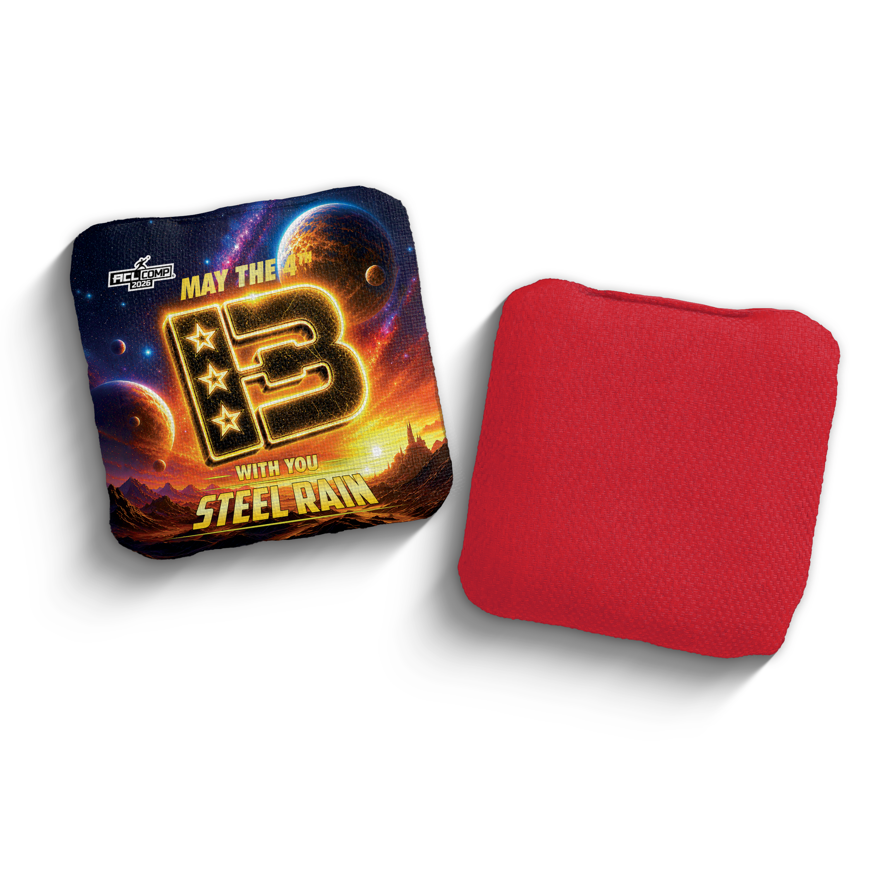 2026 Brotherhood Cornhole Steel Rain May the 4th Be With You Edition ACL Comp Stamped Cornhole Bags