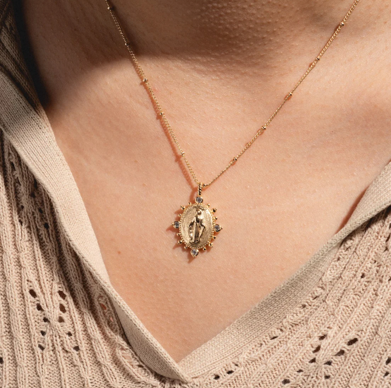 Lady Lourdes Pendant - Gold