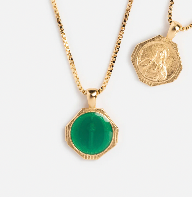 Sofia Pendant Necklace in Seafoam