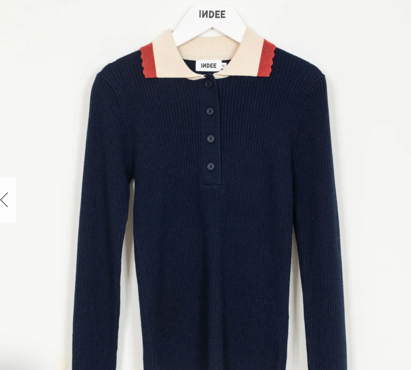 Indee - Lightweight Pullover with a Polo Collar, Navy