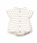 Play Up - Baby Striped Rib Flame Jumpsuit