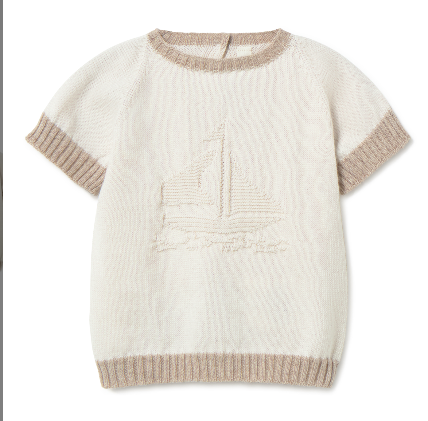 LI + ME - Embroidered Knit Top, Cream Toasted