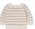 LI + ME - Contrasting Striped Knit Sweater, Cream Candy