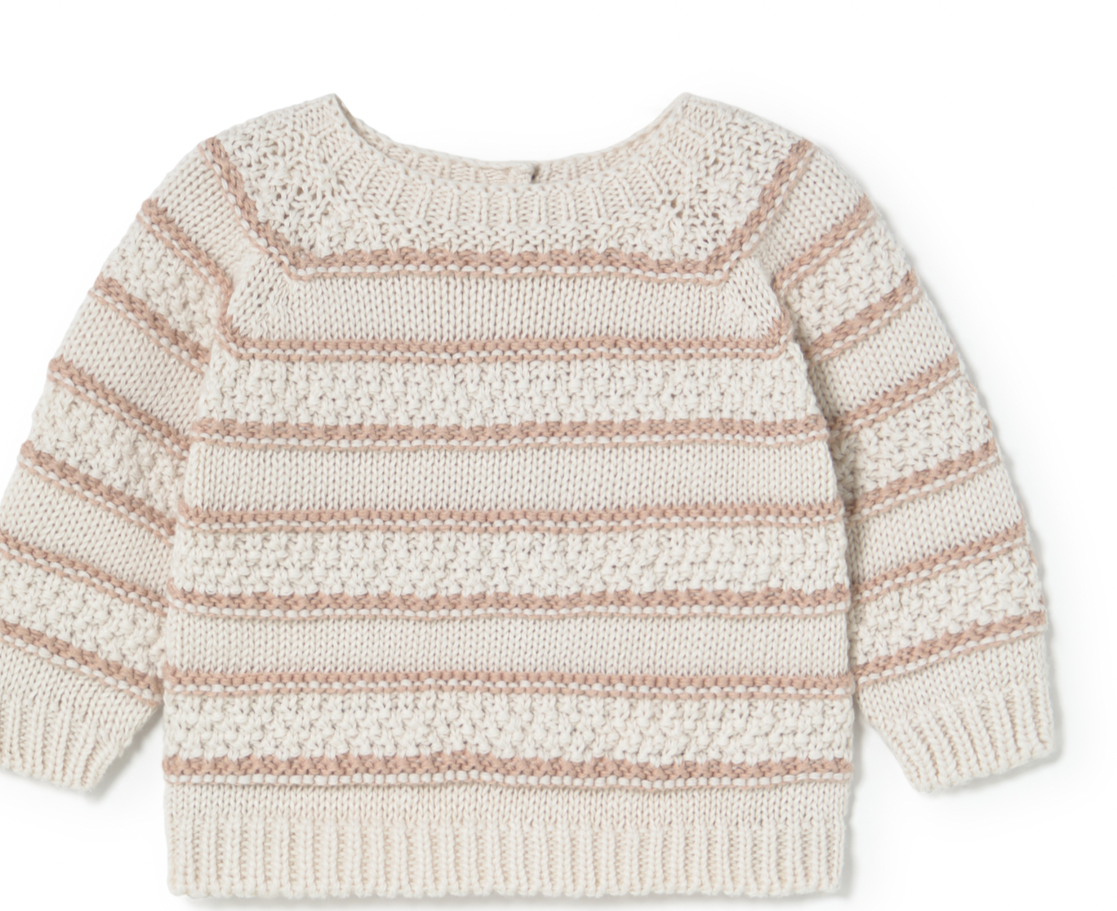 LI + ME - Contrasting Striped Knit Sweater, Cream Candy