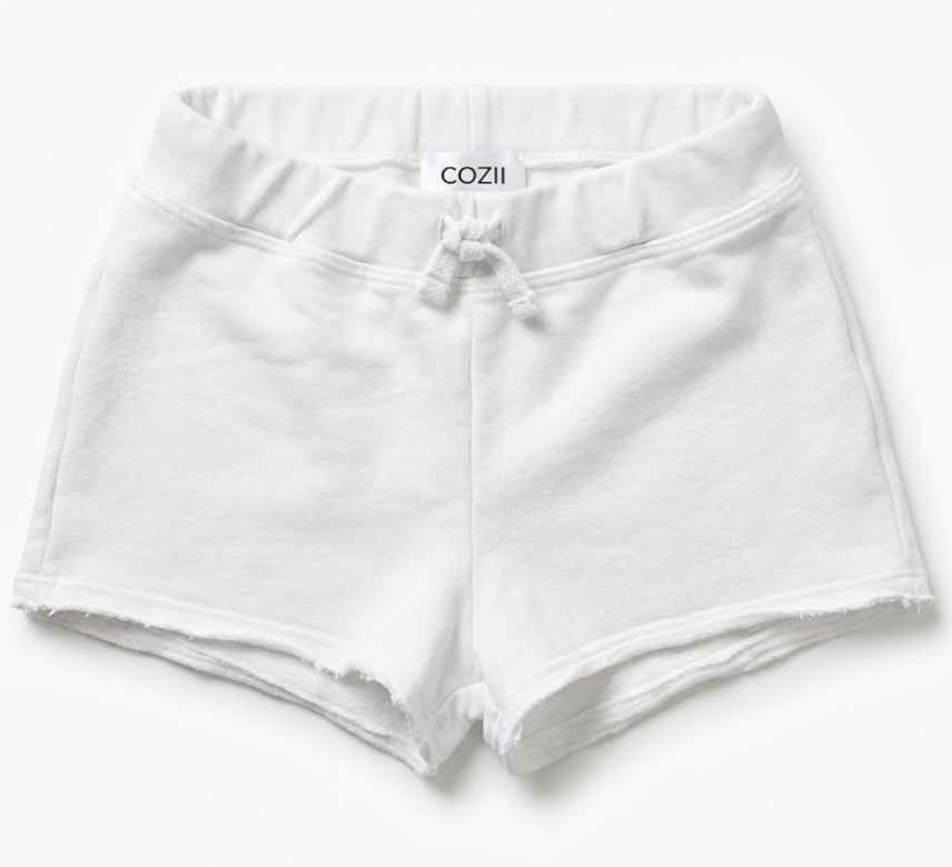 COZII - Raw Edge Shorts, White