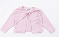 COZII - Long Sleeve Tie Front Cardigan, Baby Pink