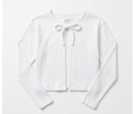 COZII - Long Sleeve Tie Front Cardigan, White