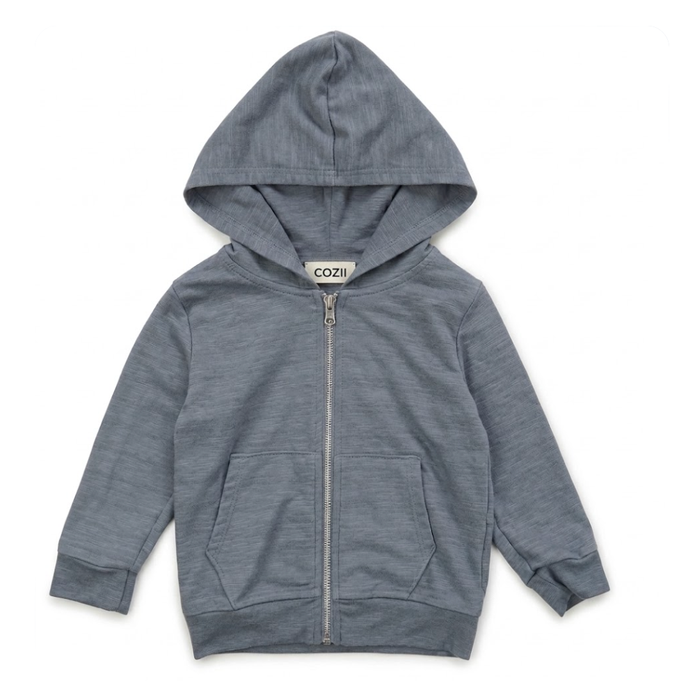 COZII - Long Sleeve Hooded Zip Jacket with Pouch, Skyride