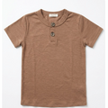 COZII - Short Sleeve Henley Top, Brown