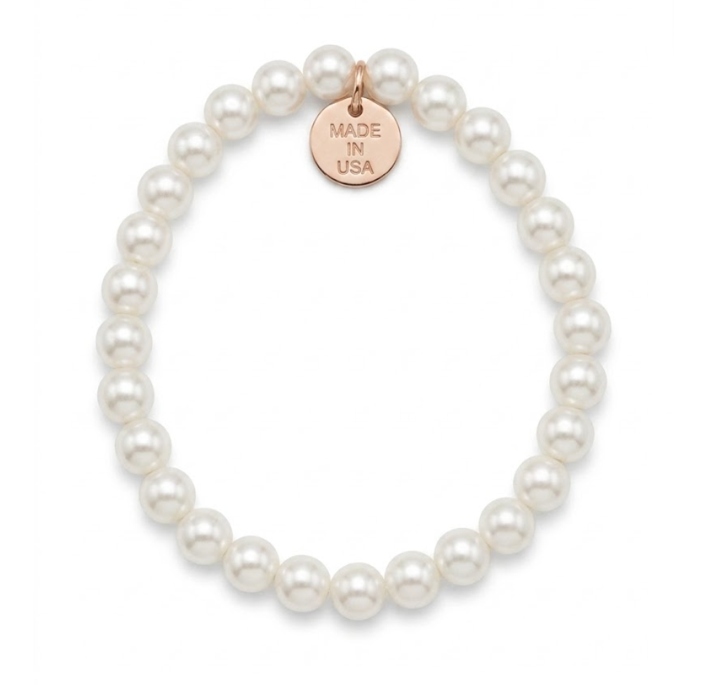 Little Miss Zoe - Pearl White Charm Bracelet