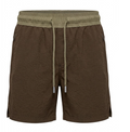 Pier St. Barths Brown Crinkle Swim Shorts