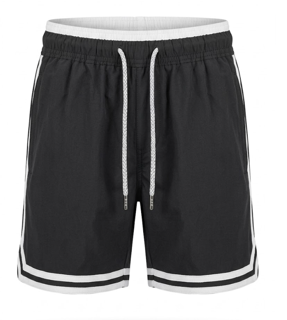 Pier St Barths - Men’s Black with White Stripe Bathing Suit
