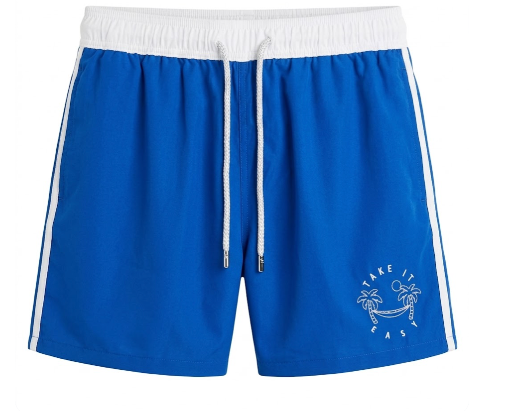 Pier st barths men’s electric blue take it easy bathing suit