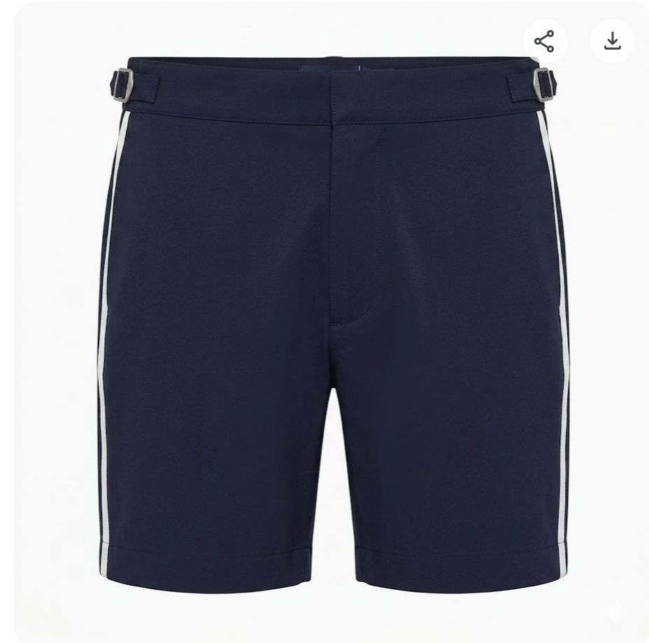 Pier St. Barth - Men’s Navy Buckle Swim Shorts