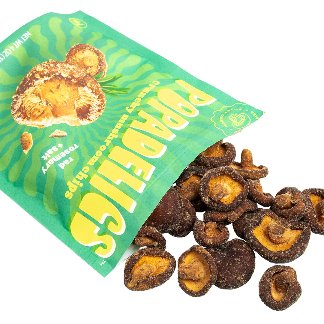 Popadelics Crunchy Mushroom Chips — Variety Pack | All 3 Flavors | 6-Pack