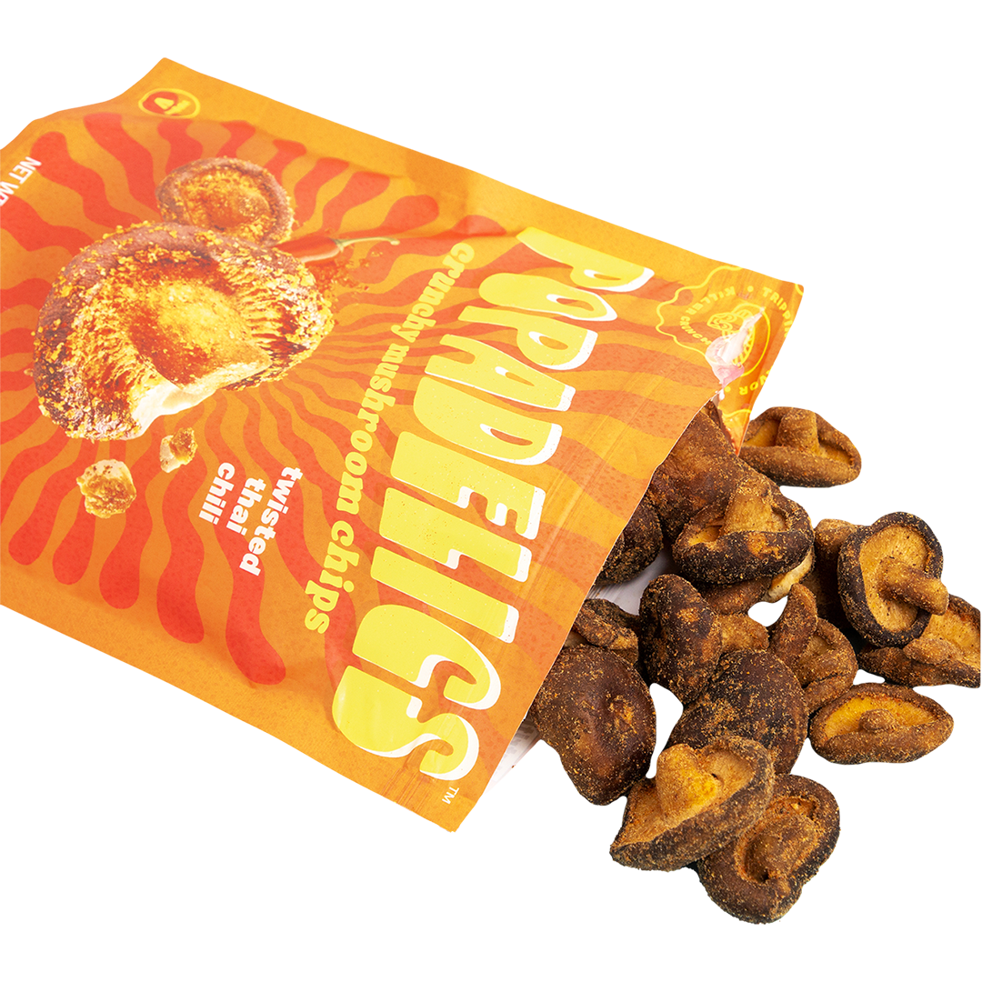 Popadelics Crunchy Mushroom Chips — Variety Pack | All 3 Flavors | 6-Pack