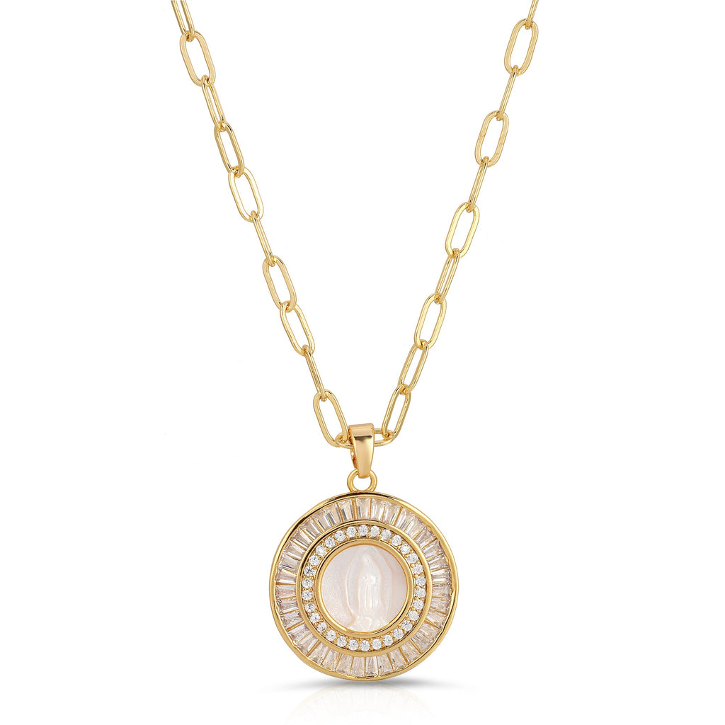 Mother Mary Necklace - Pearl