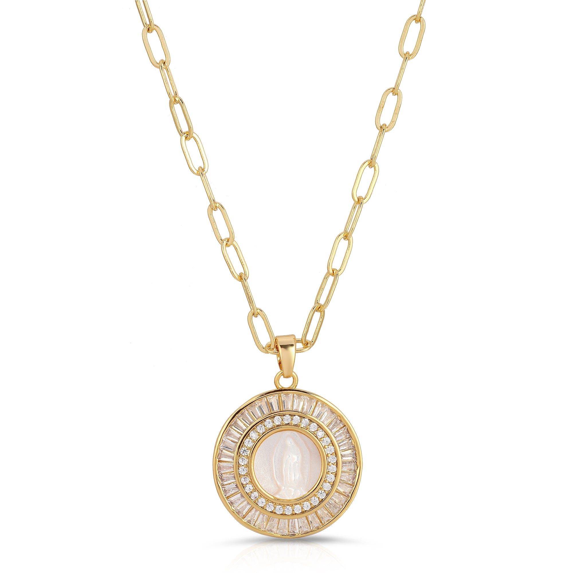 Mother Mary Necklace - Pearl