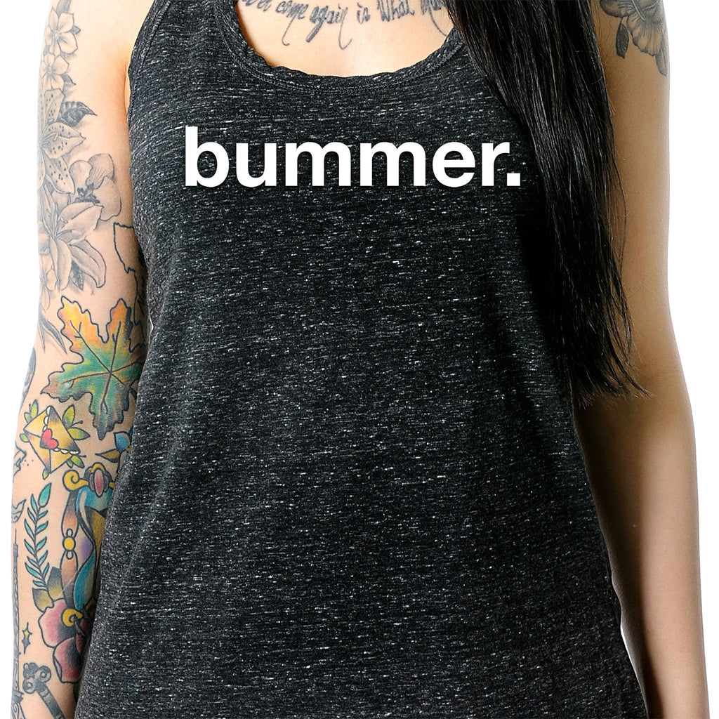 Bummer Black Gray Cosmic Twist Back Tank Top