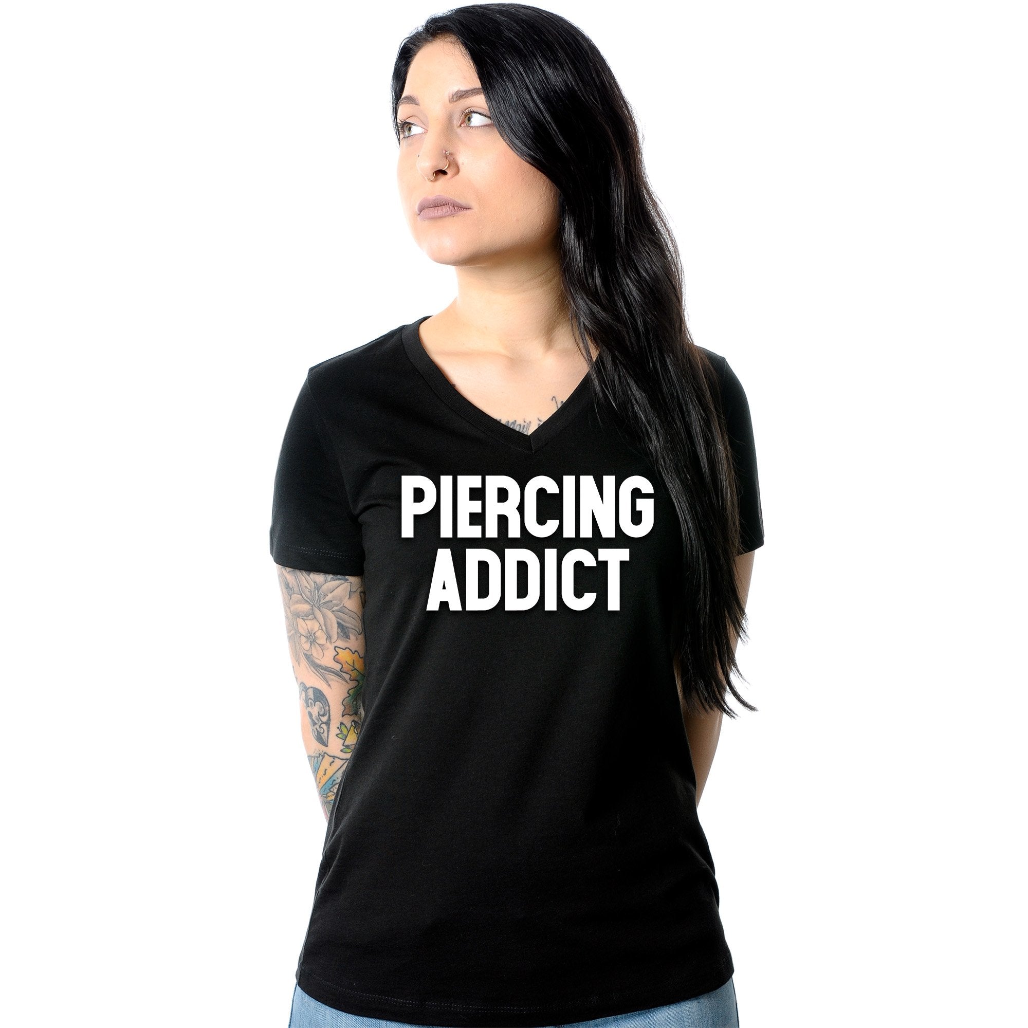 Piercing Addict Tapered V-Neck Tee Shirt