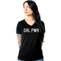 GRL PWR Black V-Neck Tee Shirt
