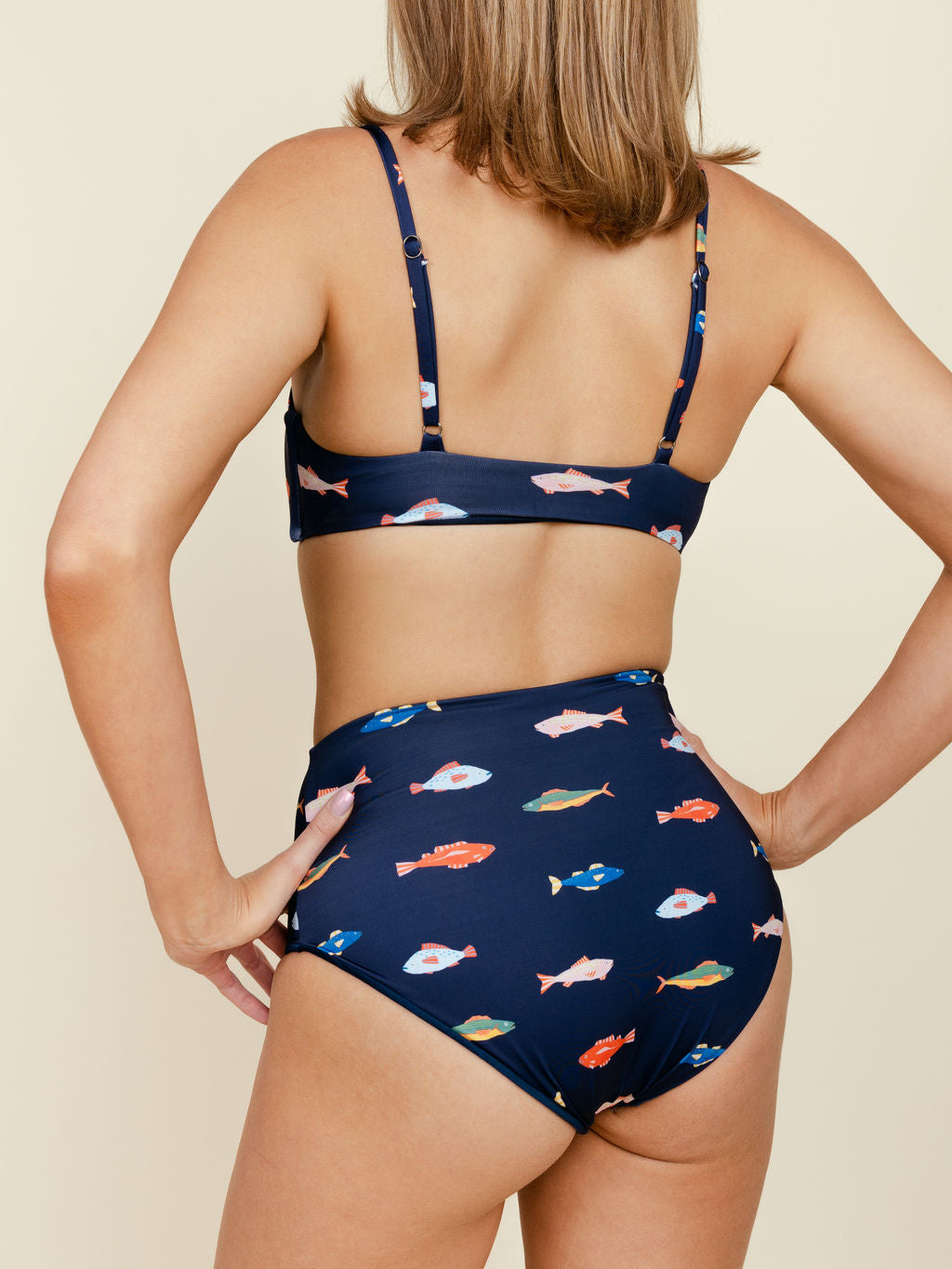 High Waisted Full Coverage Bottoms in Harbor
