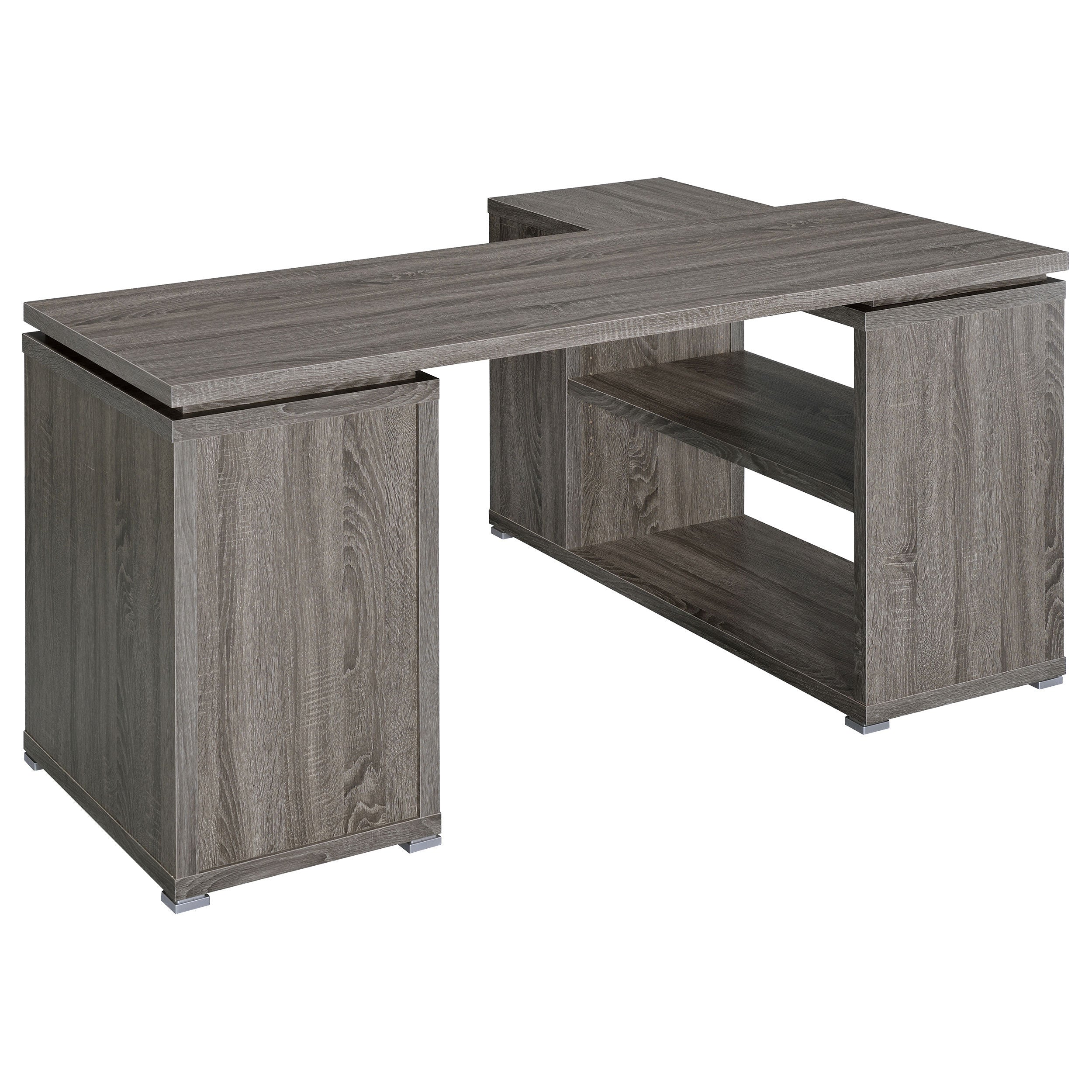 Tona Weathered Grey 3-Drawer L-shape Desk