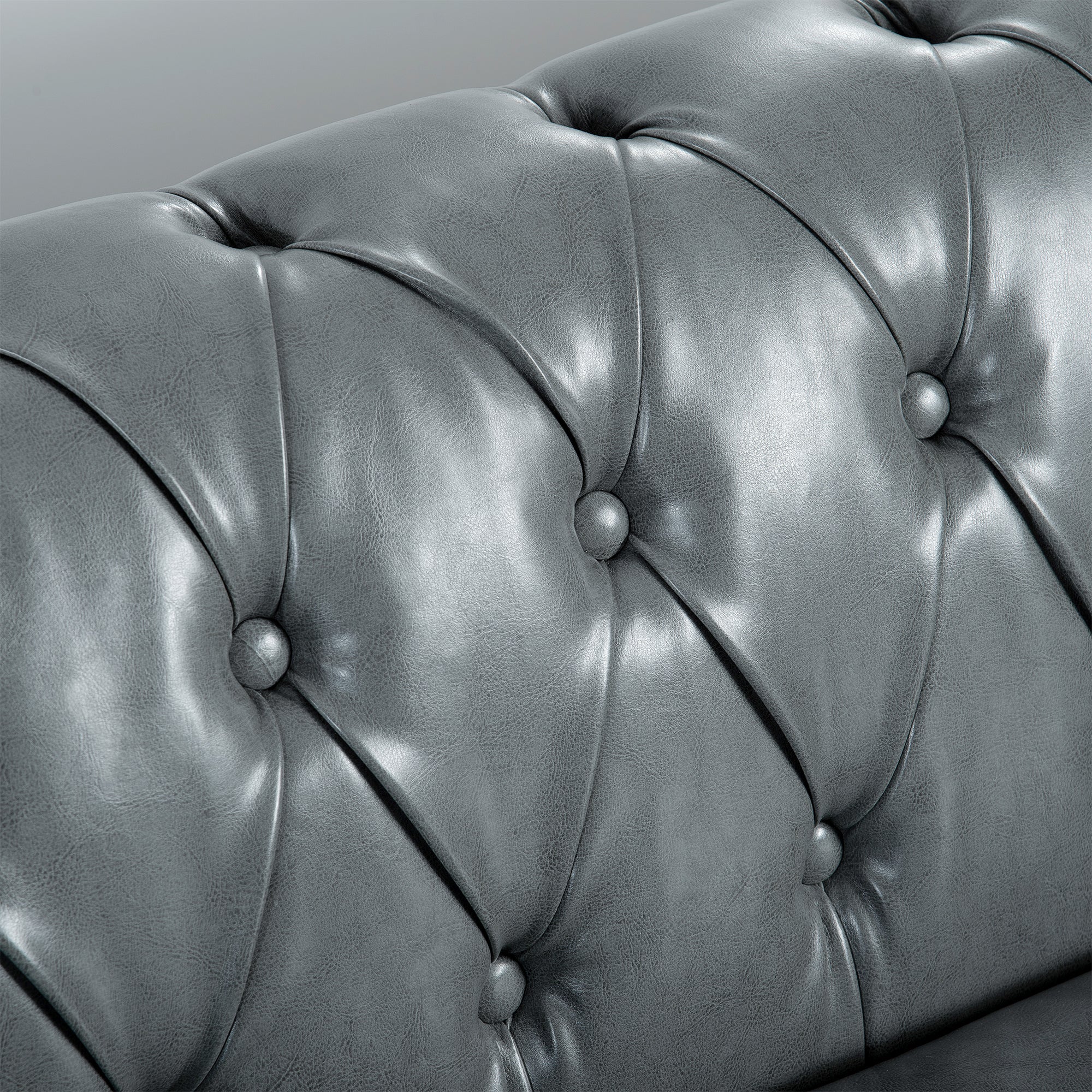 84.65' Rolled Arm Chesterfield 3 Seater Sofa.