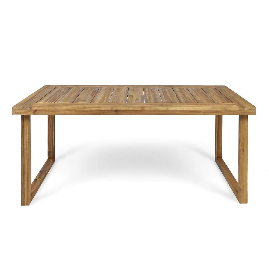 Outdoor Acacia Wood Dining Set, Sandblast Natural Finish