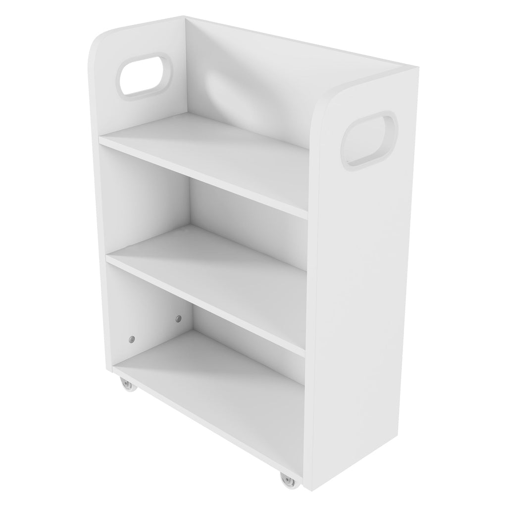 Twin Size Metal Platform Bed Frame with Light, Kids Twin Metal Bed with Upholstered and Pull Out Storage Shelves, White (Expect Arrival Date 2025/10/5)