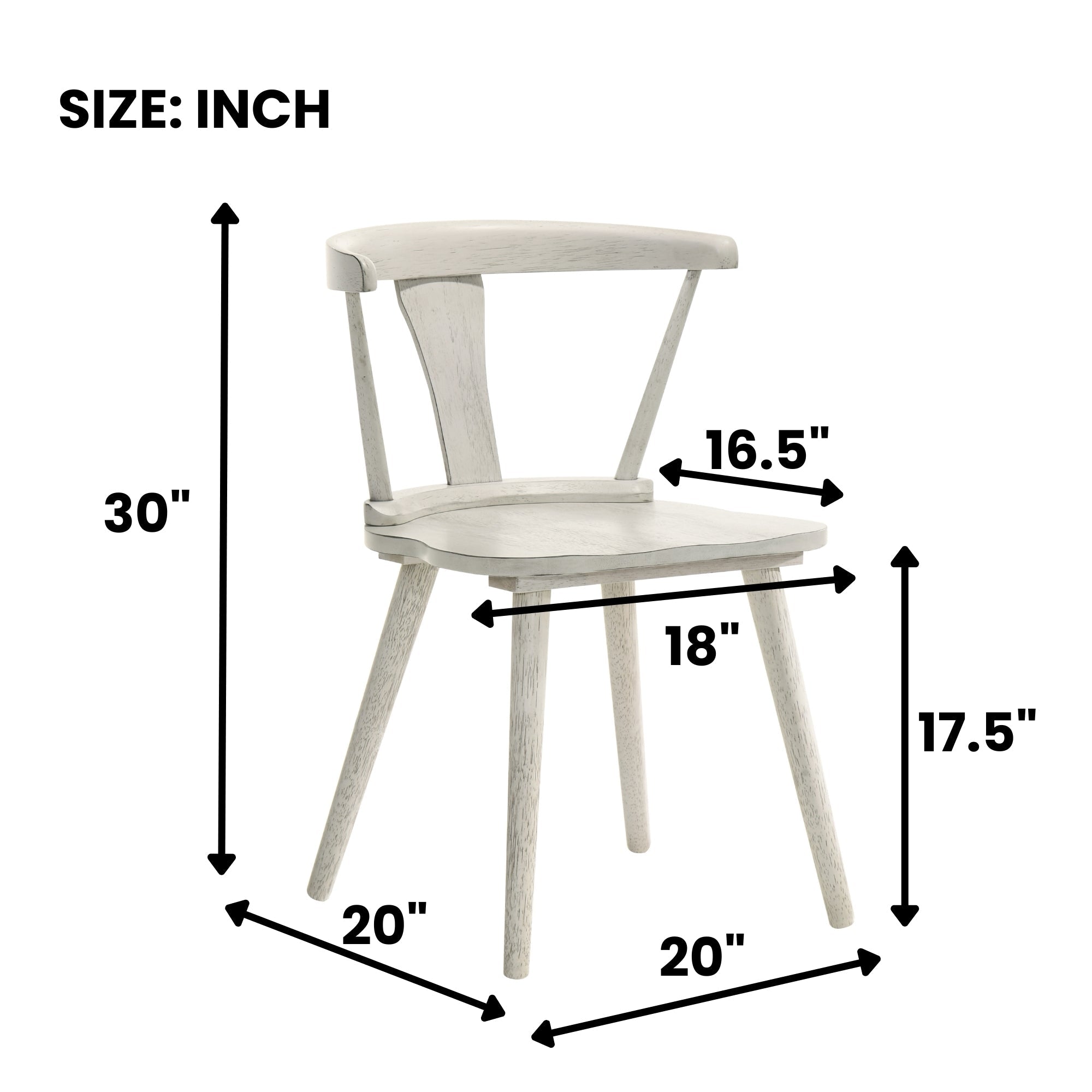 2-Piece Rustic Dining Side Chair Set, Solid Wood Frame, Farmhouse Modern Design, Easy Assembly