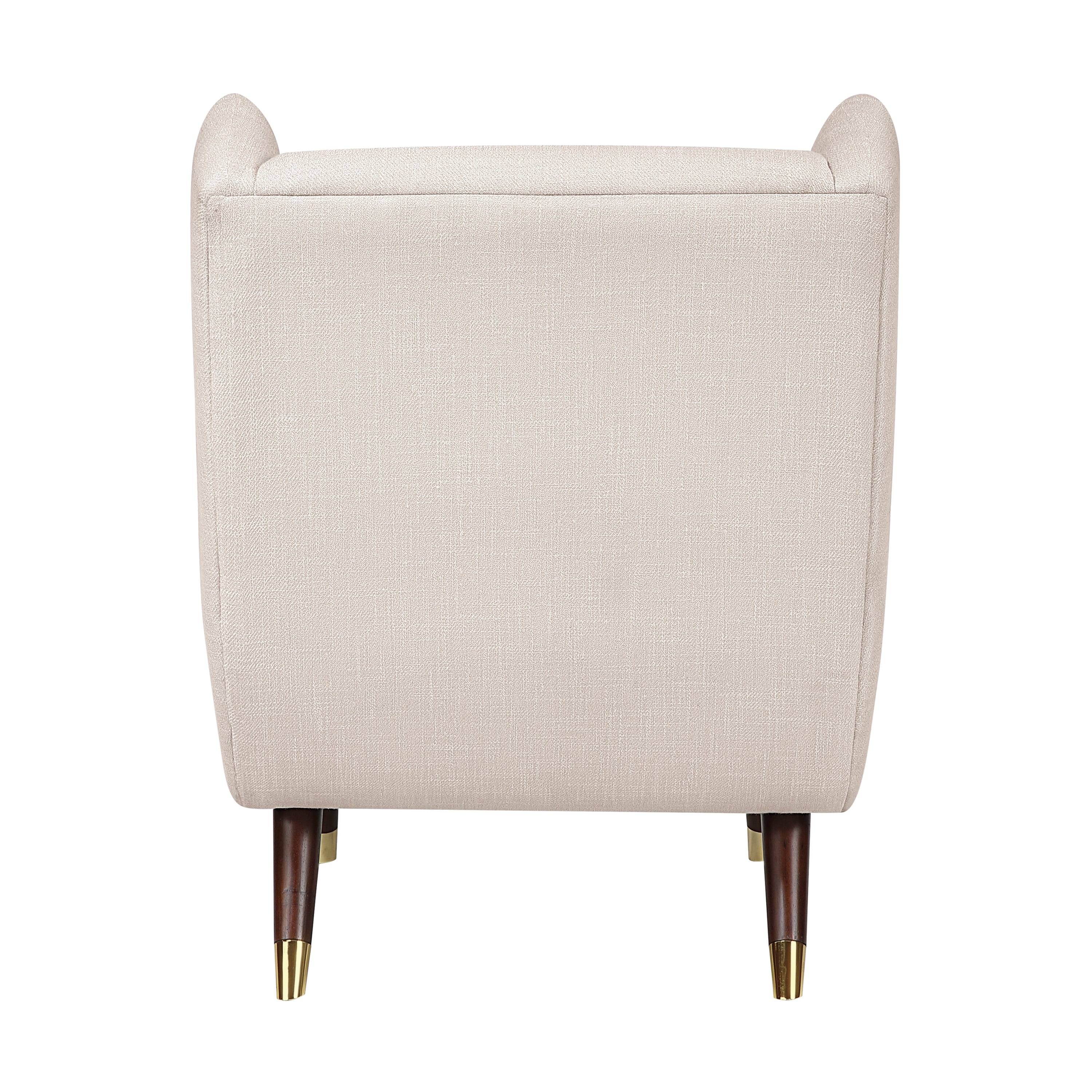 Modern Wingback Upholstered Beige Accent Chair 1pc Solid Wood Sleek Design Luxury Furniture