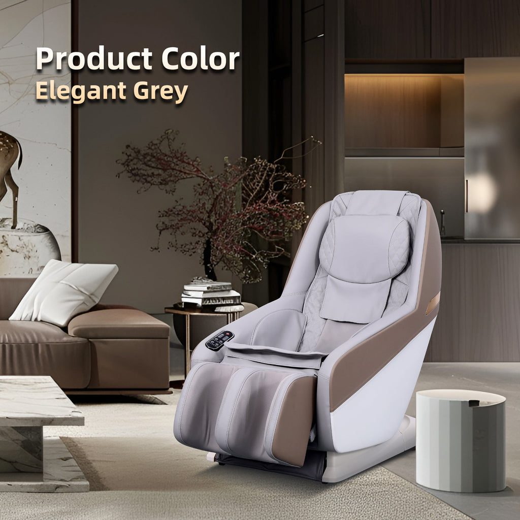 Full Body Grey Massage Chair with Auto Modes, Zero Gravity Shiatsu Massage Chair, Airbag Massage, ABS+Steel Frame, 47.6 x 24.0 x 28.5 inches