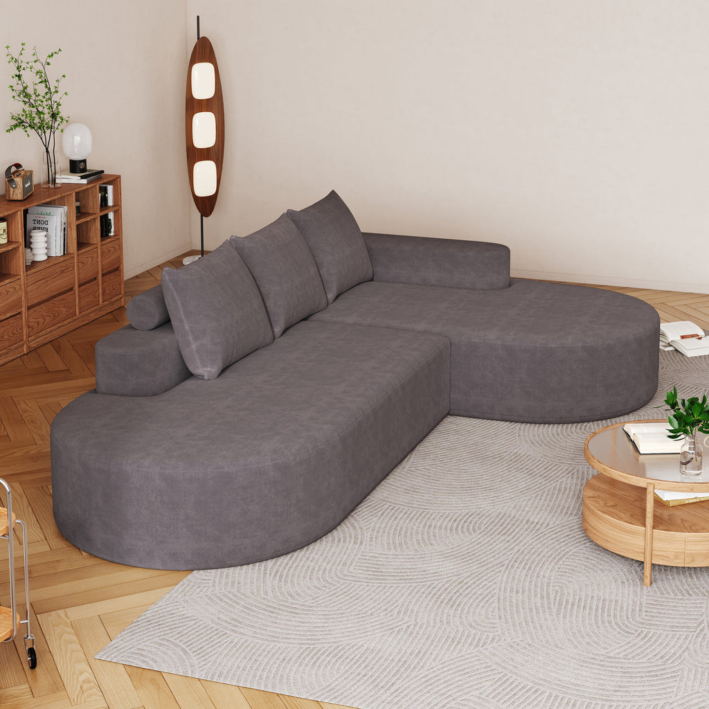 Modern Curved sofa ,Chenille Upholstered Sectional Sofa Couch Set,Modular 108.5' L Shaped Sectional Living Room Sofa Set With 3 Pillows,Free Combination Sofa Couch for Living Room,Bedroom