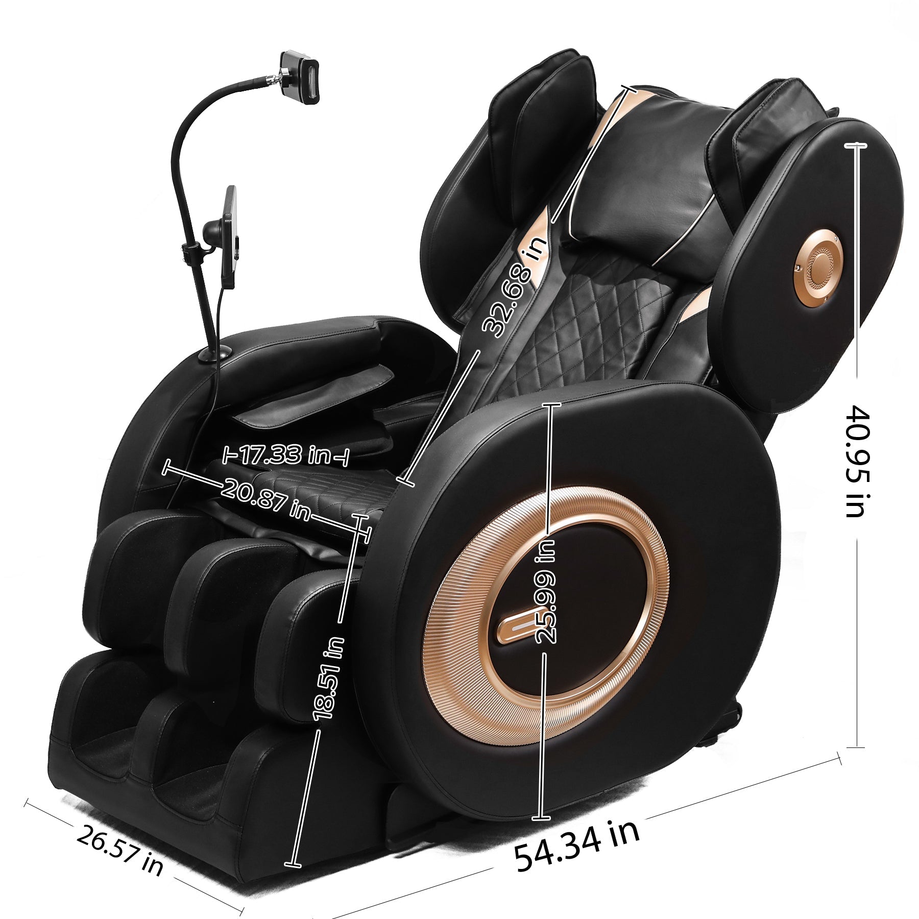 2025 Black Automatic Massage Chair Recliner with Zero Gravity and Full Body Air Pressure