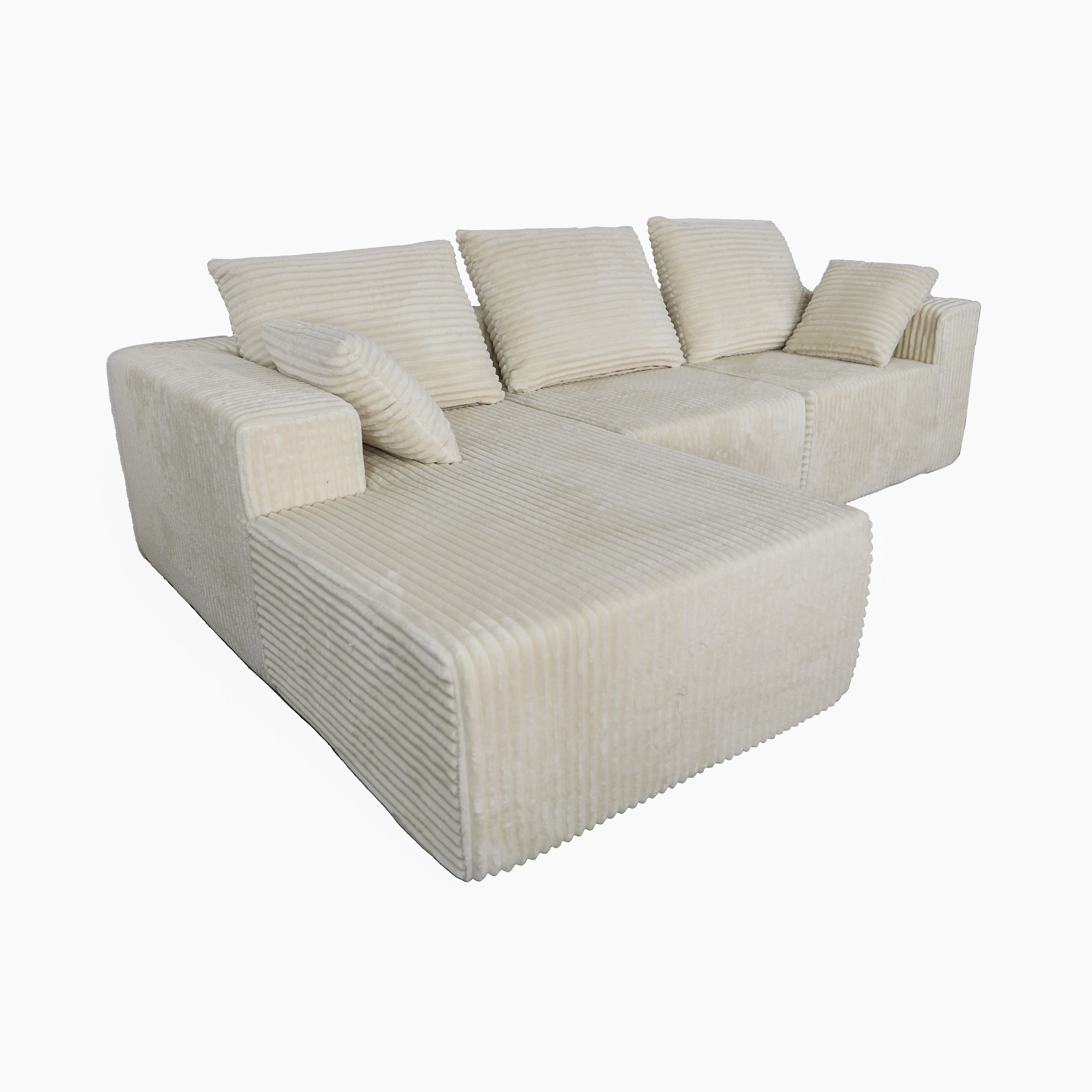 Corner combination sofa, sectional sofa ,couch sofa,sofa bed, made of high-density sponge and soft plush fabric, with multiple combinations available(beige)