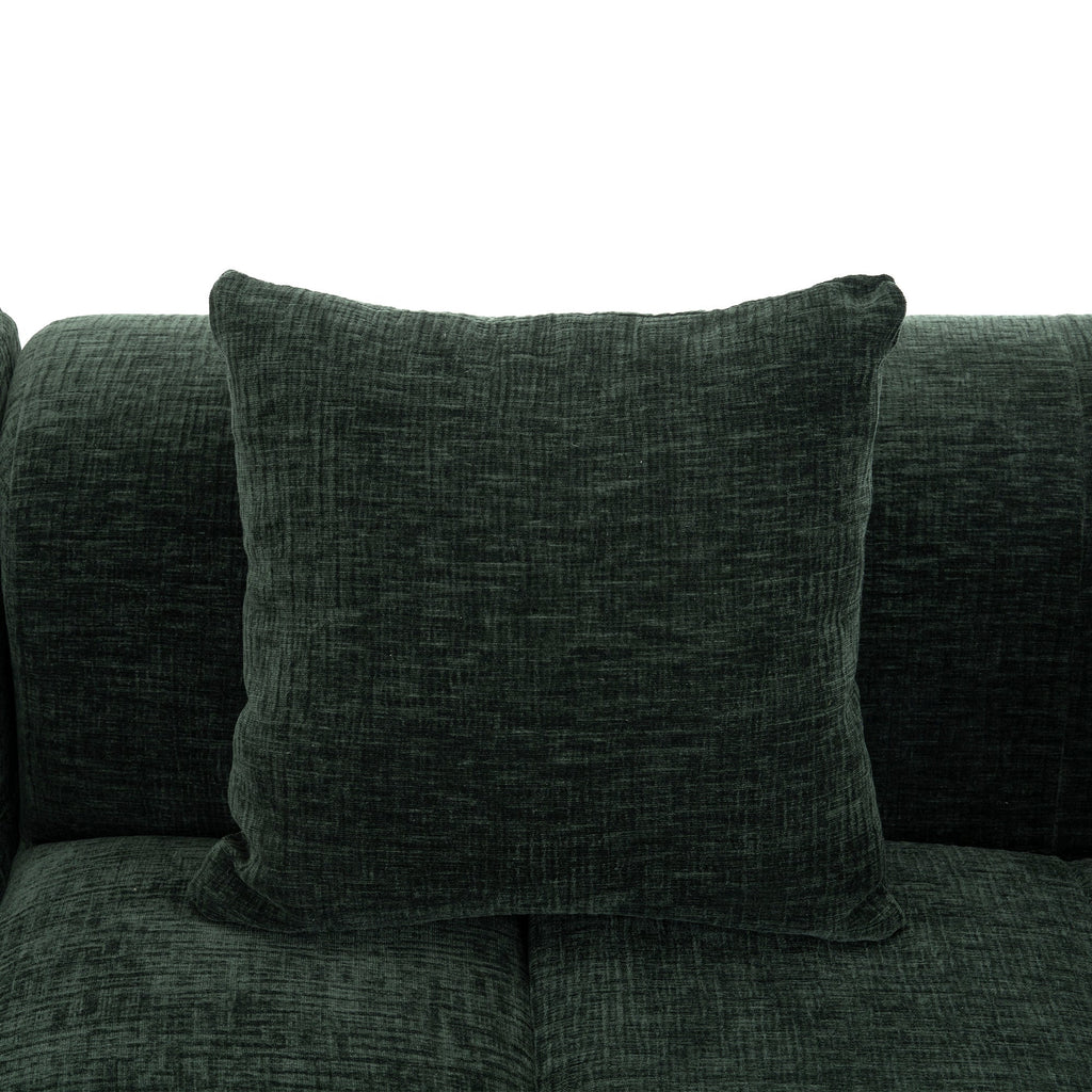 Modern Modular Sectional Sofa with Deep Seating, Green Chenille Fabric, 101.2'